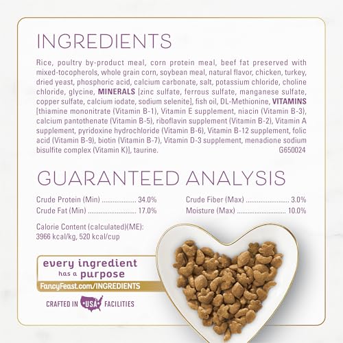 Purina Fancy Feast dry cat food with savory farm-raised chicken and turkey, 12 lb bag
