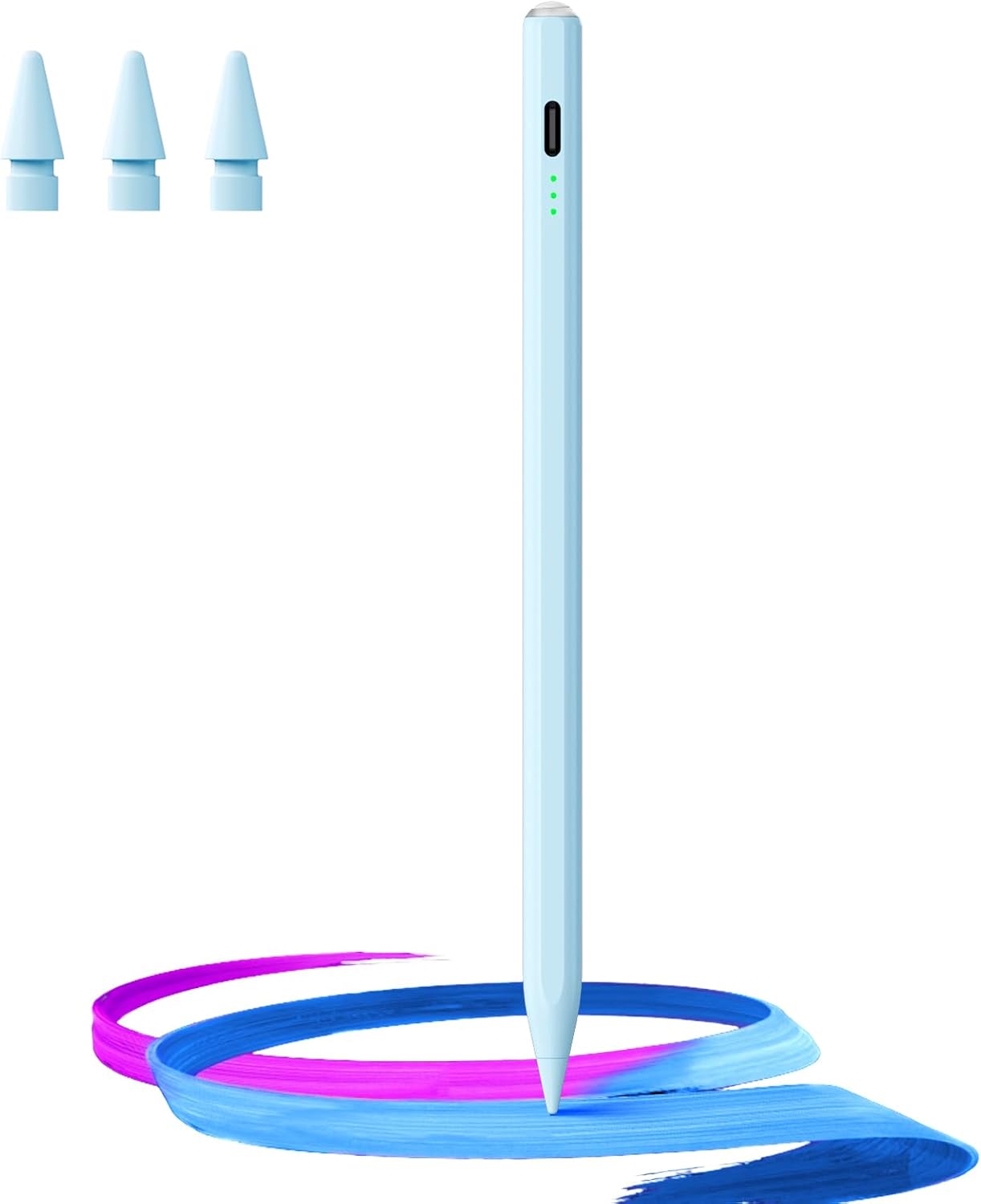 Stylus Pen for iPad(2018-2025)-13 Mins Fast Charge with Tilt Sensitivity & Palm Rejection for iPad 11/10/9/8/7/6th Gen, Air 7/6/5/4/3/M3/M2, Pro 13"/12.9"/11"/M4, Mini 7/6/5th, White