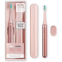 Aquasonic Icon ADA-Accepted Rechargeable Toothbrush with Magnetic Holder & Slim Travel Case | 2 Modes & Smart Timers | Gentle Micro-Vibrations