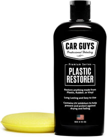 car guys 8 oz plastic trim restorer with foam applicator for interior exterior surfaces