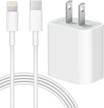 Fast Charging 20W PD USB C Wall Charger with 6FT Cable for iPhone and iPad