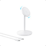 Anker MagGo iPhone 17 MagSafe Charger Compatible Stand, 15W Fast Magnetic Wireless Charging Station, Qi2 Certified 360° Wireless Charger, Magnetic Stand for iPhone 17/16/15/14/13 Series (No Adapter)