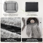 joejoy dog bed medium size dog faux rabbit fur pet bed non skid bottom