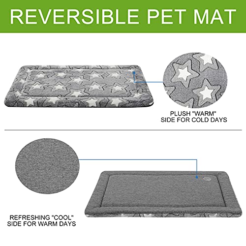 empsign dog crate pad reversible kennel mat, machine washable, cozy star pattern sleeping pad for small medium large dogs