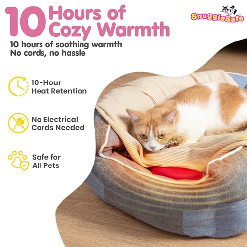 SnuggleSafe Original Microwave Heat Pad for Pets - Chew Proof, Water Resistant, Up to 10 Hours Warmth for Small Animals