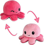 TeeTurtle Reversible Octopus Plushie - 4-Inch Pink + Aqua Two-Sided Flip Plush Toy with Embroidered Details - Cute Mini Collectible Plush for Kids, Teens, and Adults