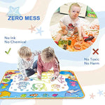 Water Doodle Mat for Kids Painting and Writing, Age 3-7, Magic Pens, Educational Toy Gift for Girls and Boys