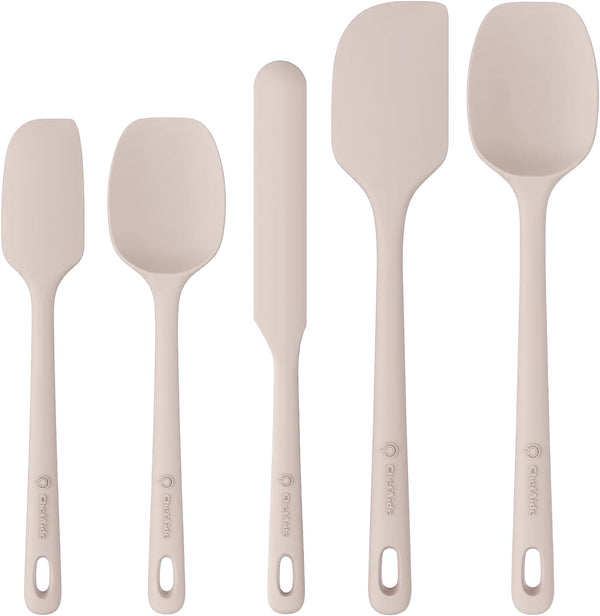 5 Pieces Silicone Spatula Set - Food Grade Rubber Spatula with Ergonomic Grip