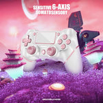 AceGamer 2 Pack wireless controller for PS4/Pro/Slim/PC with non-slip grip and USB-C cable (Pink and White)