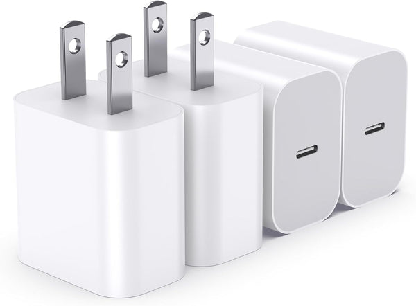 USB-C Charger Block for iPhone and iPad Charging Plug, 2-Pack Power Adapter