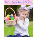 Wooden percussion shakers, 6-pack, prefilled Easter eggs with toys inside, Montessori toys for kids