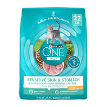 Purina ONE Sensitive Stomach Sensitive Skin Natural Dry Cat Food 22 lb Bag