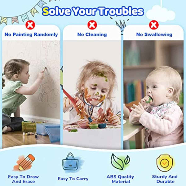 kikidex magnetic drawing board for toddler girl toys learning educational 1 2 3 year old light blue