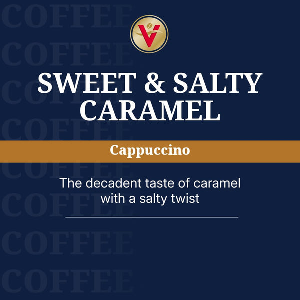 Victor Allen's Coffee Sweet and Salty Caramel Flavored Cappuccino Mix, 42 Count, Single Serve K-Cup Pods for Keurig K-Cup Brewers
