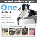 Suddus elevated dog bed for large dogs, 140lb, breathable cooling raised dog cot, grey, x-large