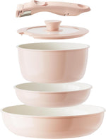 Redchef Ceramic Pots and Pans Set Non Stick, 5 Piece, Detachable Handle