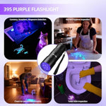 Blacklight Flashlight UV 12-LED Small Portable Mini for Hidden Stain Detection and Pet Urine