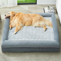 Wnpethome xl extra large dog bed, washable dog couch with removable waterproof cover, orthopedic pet sofa bed with bolster sides for sleeping