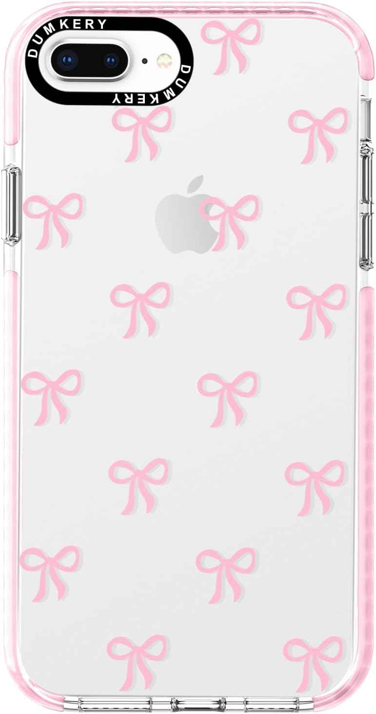 Girly Phone Case Compatible with iPhone 17 Pro Max, Cute Bow Aesthetic Pattern Print Cases, Soft TPU Anti Yellowing, Anti Shock Cover for Girls Women Pink