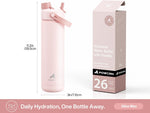 26 oz Insulated Stainless Steel Water Bottle with 2-in-1 Lid for Sports and Travel