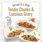 purina fancy feast petites gravy gourmet wet cat food variety pack, 2.8 oz break-apart tubs, 24 servings