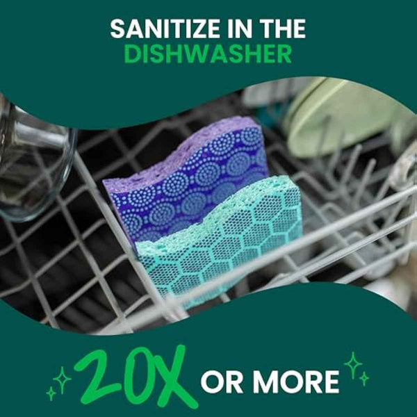 Scotch-Brite Odor Resist Non-Scratch Scrub Sponge, Dishwasher-Safe Kitchen Sponges that Resist Bacterial Odors, Multipurpose Dish Sponge for Gentle Cleaning, 6 Dish Sponges