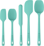 5 Pieces Silicone Spatula Set, Food Grade Rubber Spatula, Upgrade Strong Handle with Ergonomic Grip, Heat Resistant Up to 600°F for Nonstick Cookware, Cooking
