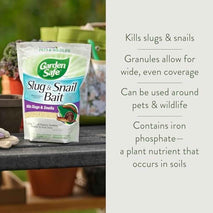 Garden Safe Brand Slug & Snail Bait Granules, 2 Pounds, Slugs & Snails Begin to Die Within 3 to 6 Days, Can Be Used Around Pets & Wildlife, For Lawns, Gardens & Greenhouses, 1 Pack