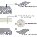 vankean reversible cool and warm dog bed mat for crates 48x30x3 grey xx-large