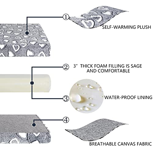 vankean reversible cool and warm dog bed mat for crates 48x30x3 grey xx-large