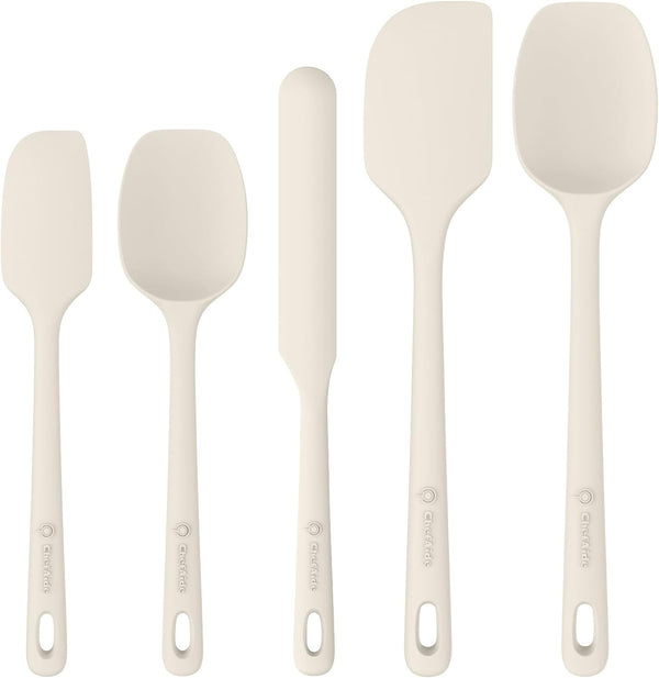 5 Pieces Silicone Spatula Set - Food Grade Rubber Spatula with Ergonomic Grip