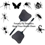 Foxany Telescopic Fly Swatters, Durable Plastic Fly Swatter Heavy Duty Set, Flyswatter with Stainless Steel Handle for Indoor/Outdoor/Classroom (2 Pack)