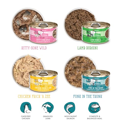 weruva cats in the kitchen kitchen cuties variety pack wet cat food 3.2oz can pack of 12