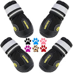 Qumy dog shoes, large dog boots, medium dog paw protectors for winter, snow, hot pavement, rainy weather, outdoor walking, indoor hardfloors