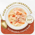 purina fancy feast adult cat food toppers 12-pack with real salmon and whitefish creamy broth