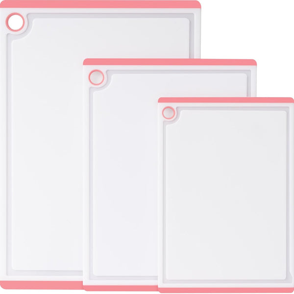 3-piece plastic cutting board set for kitchen use