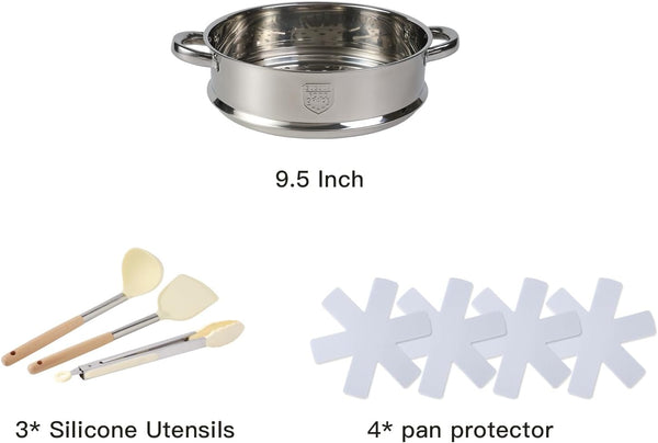 16-piece non-stick cookware set with aluminum core and bakelite handles