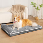 grey orthopedic egg crate foam dog bed large 36''x24'' waterproof soft non-slip pet crate beds mat