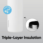 32-ounce insulated stainless-steel water bottle with straw for travel