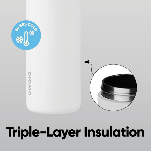 32-ounce insulated stainless-steel water bottle with straw for travel