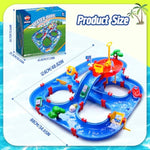 VATOS 2-Tier Water Table for Toddlers in Summer,100PCS DIY Waterways Playset with Pump for Outside Yard,Beach,Poolside Activity Sensory Play Table Addition for Kids Boys Girls Age 3 4 5 6 Year Old