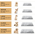 BFPETHOME grey plush dog crate bed for large dogs, fluffy cozy kennel pad with anti-slip bottom, washable pet mat