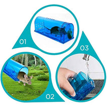 Humane Mouse Trap | Catch and Release Mouse Traps That Work | Mice Trap No Kill for mice/Rodent Pet Safe (Dog/Cat) Best Indoor/Outdoor Mousetrap Catcher Non Killer Small Capture Cage (Blue)