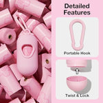 vetreska dog poop bag dispenser with cherry blossom scented bags and holder, pink