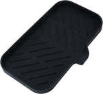 MicoYang silicone bathroom soap dish with drain spout, sink organizer, and sponge holder, 4.9 x 3.2 inches