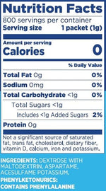 equal 800-count sweetener packets aspartame acesulfame-k sugar alternative zero calorie erythritol free