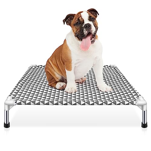 Elevated Cotton Dog Bed, Medium Size, Non-Slip Feet, 70lbs Capacity