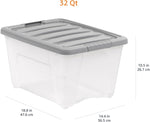 Amazon Basics Plastic Storage Containers with Secure Latching Lids for Organization