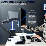 vivo heavy duty aluminum ultrawide monitor tension arm for 49 inch screens, black, stnd-v101v
