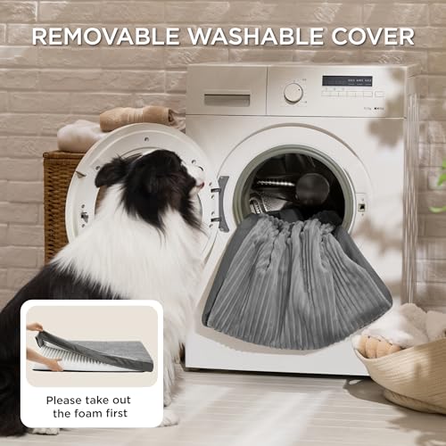 Bedsure Large Orthopedic Dog Bed for Crate - Machine Washable Cover, 35x22x2.8, 50 lbs
